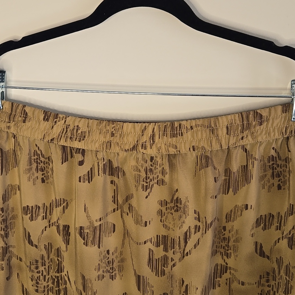 Vintage Floral Hem Maxi‎ Wrap Skirt Elastic Waist Boho Cottagecore Earthy XL - Picture 5 of 8